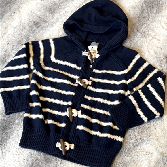 GAP Other - NWT GAP navy stripe toggle Cardigan Sweater 4t
